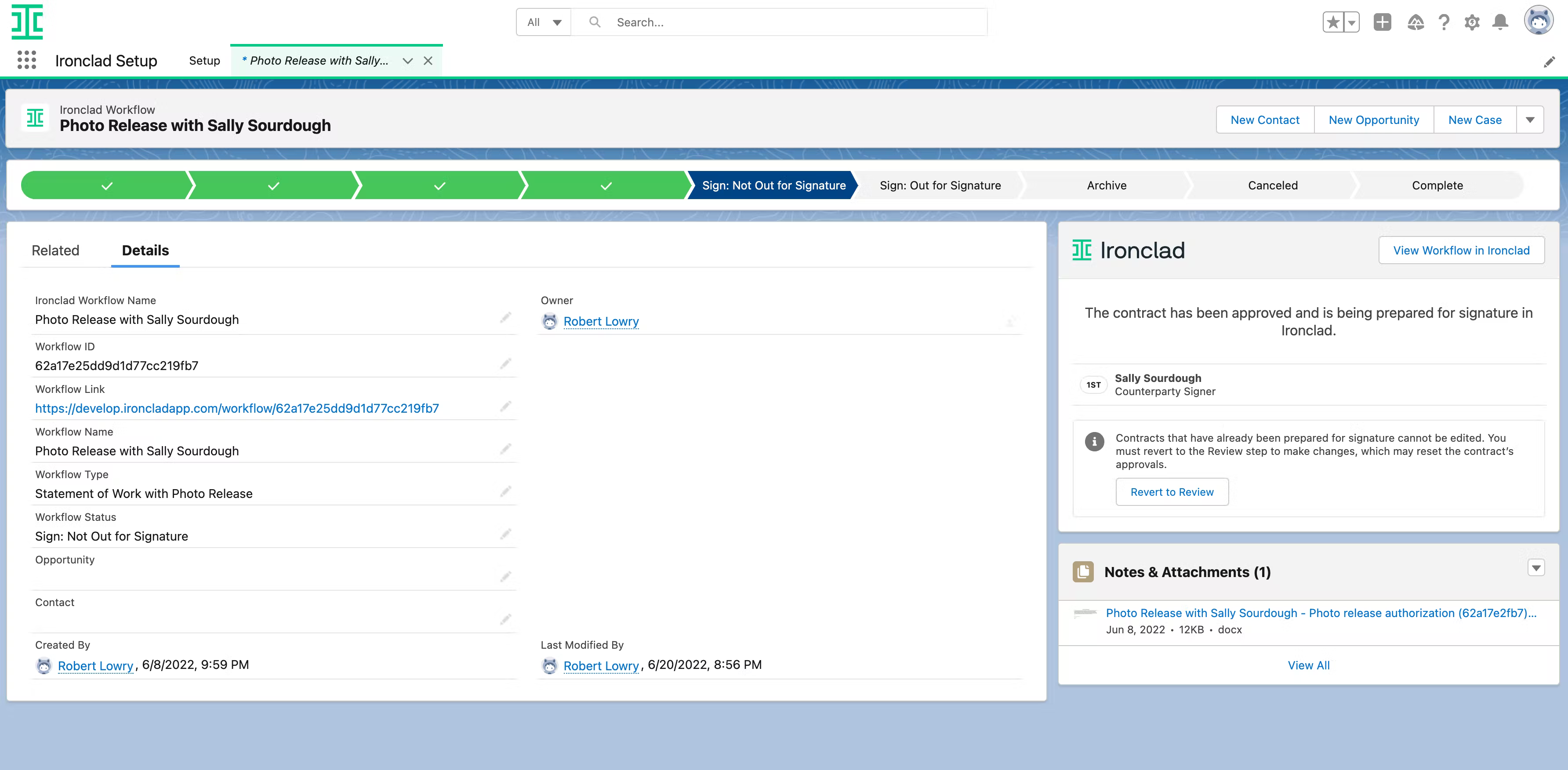 Complete Ironclad Approvals in Salesforce Ironclad