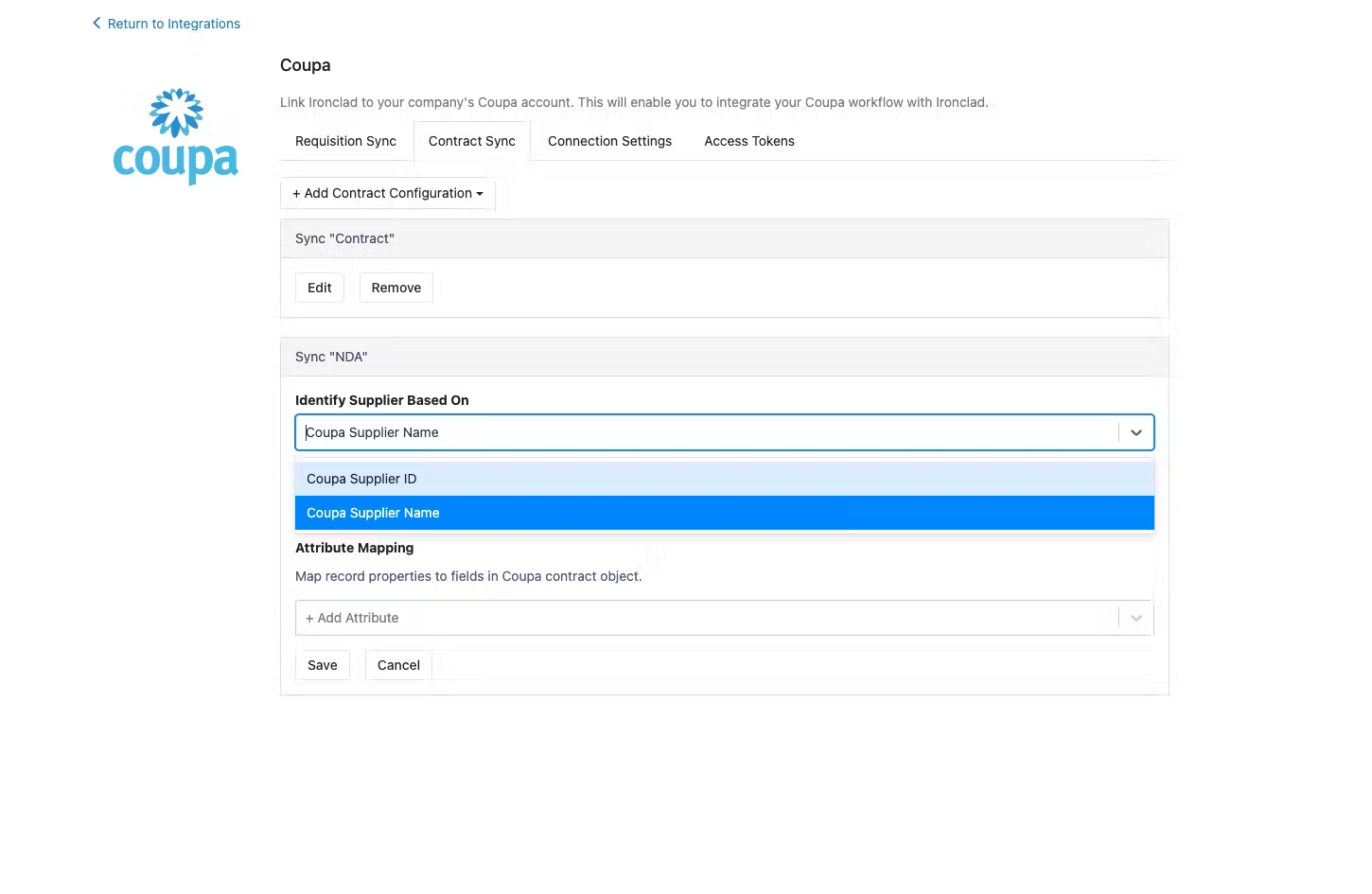 Set Up Coupa Contract Sync – Ironclad