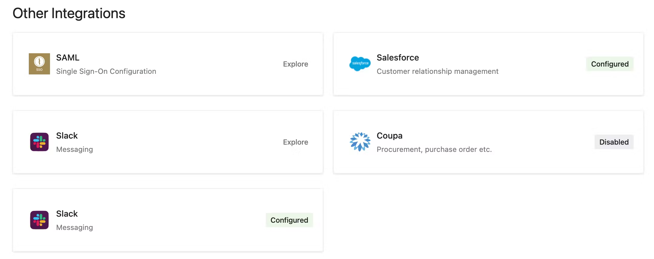 An image of two Slack tiles. This happens if you have previously used our old Slack integration.