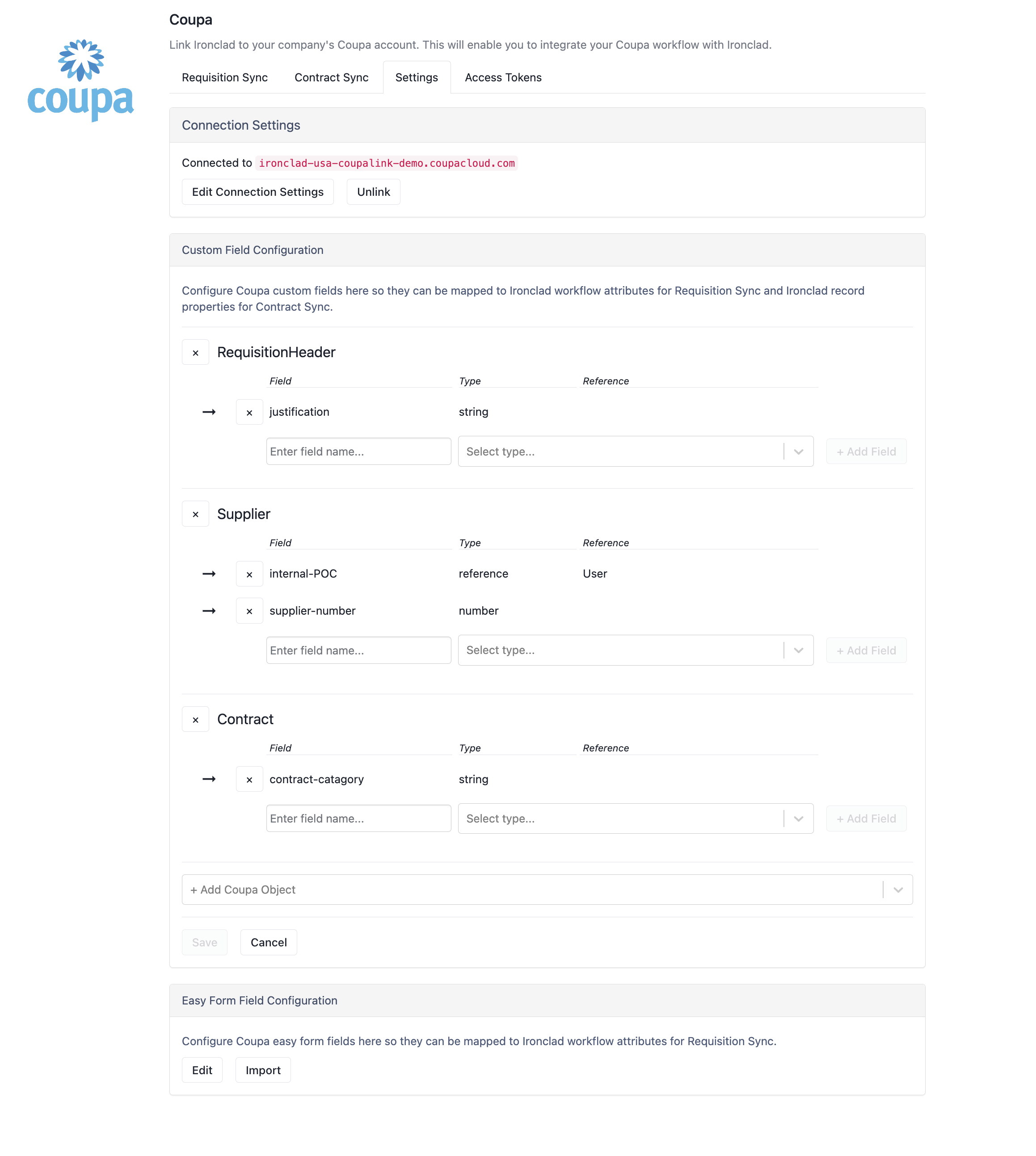 Use Custom Fields And Easy Forms In Coupa Integration – Ironclad