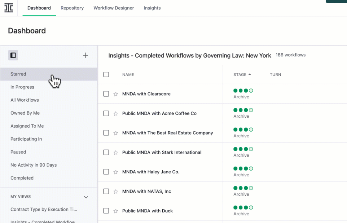 Dashboard Overview Ironclad