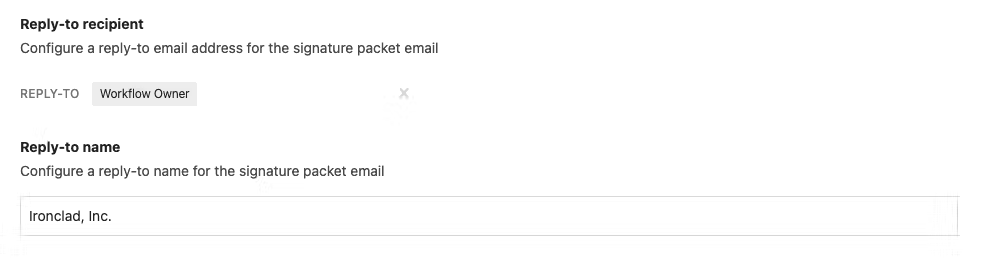 An image of the modal where you customize your Reply To.